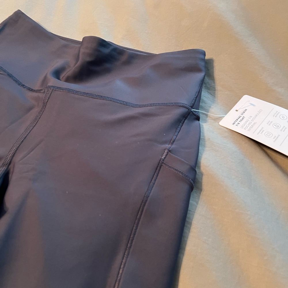 *NEW WITH TAGS* Athleta Interval Stash 7/8 Legging (small, granite blue)